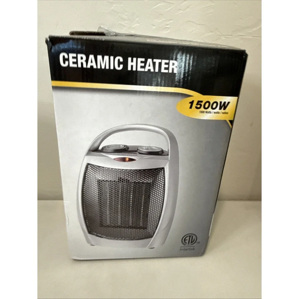 1500W Portable Ceramic Space Heater - Compact Electric Fan with Thermostat